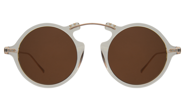 Roma II Sunglasses front view in Champagne with Brown Flat