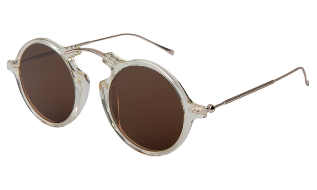 Roma II Sunglasses side view in Champagne / Brown Flat