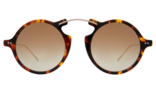 Roma II Sunglasses in Star Tortoise with Gold Flat Mirror Gradient