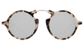 Front view of Roma II Sunglasses in White Tortoise/Silver Flat Mirror