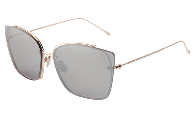 San Isidro Sunglasses Side Profile in Rose Gold / Silver Mirror