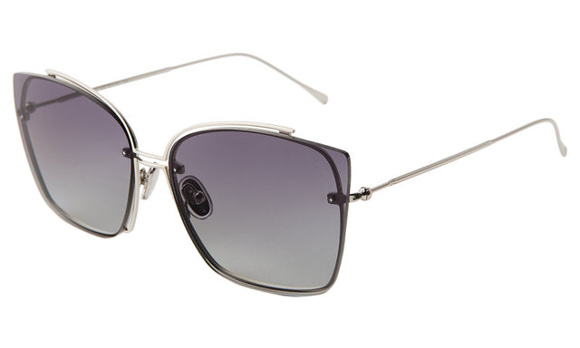 San Isidro Sunglasses Side Profile in Silver / Grey Gradient