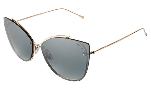 San Jose Sunglasses side view in Gold / Silver Mirror Gradient