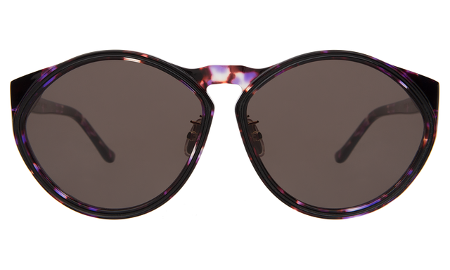 Sandie Sunglasses front view in Berry Tortoise with Grey Flat