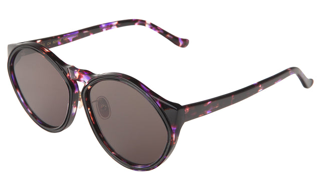 Sandie Sunglasses side view in Berry Tortoise / Grey Flat