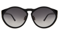 Front view of Sandie Sunglasses in Black/Grey Flat Gradient