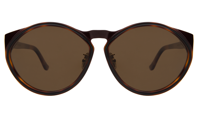 Sandie Sunglasses front view in Havana with Brown Flat