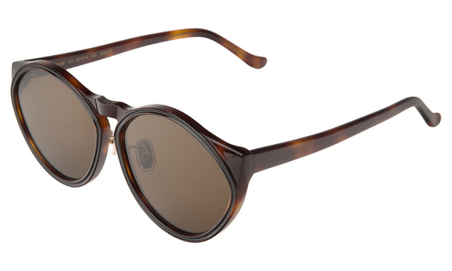 Sandie Sunglasses side view in Havana / Brown Flat