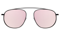 Front view of Santorini Sunglasses in Black/Rose Flat Mirror
