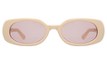 Front view of Shirley Sunglasses in Cream/Dusty Pink See Through