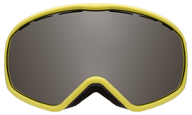 Ski Goggles in Matte Neon Yellow Silver Polarized Mirror