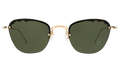 Front view of Sorrento Sunglasses in Gold/Olive Flat