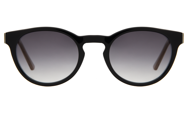 Stanley Sunglasses front view in Black Brown Marble with Grey Gradient