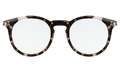 Front view of Sterling Sunglasses in White Tortoise/Silver Flat Mirror