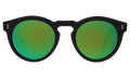 Front view of Toohey Sunglasses in Black/Green Mirror