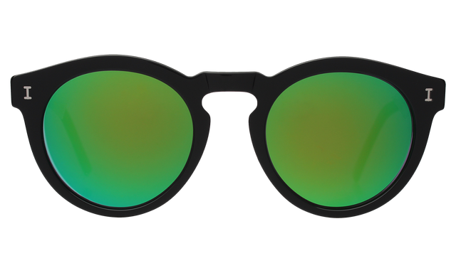 Toohey Sunglasses side view in Black / Green Mirror