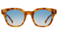 Front view of Vail Sunglasses in Amber/Blue Flat Gradient See Through