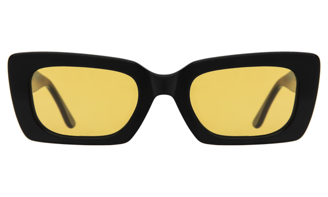 Wilson Sunglasses in Black with Honey Flat See Through