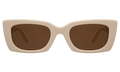 Front view of Wilson Sunglasses in Cream/Brown Flat