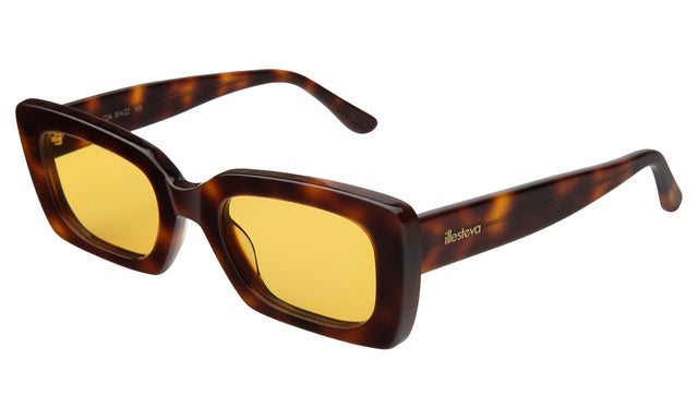 Wilson Sunglasses Side Profile in Havana / Honey Flat See Through