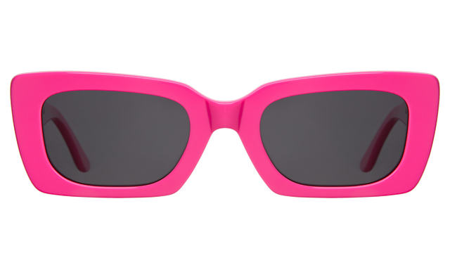 Wilson Sunglasses in Hot Pink with Grey Flat