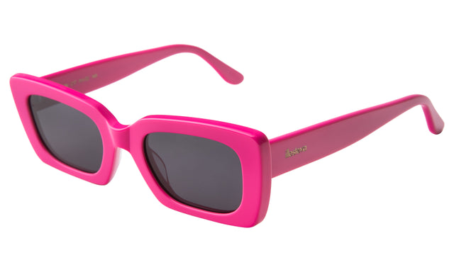 Wilson Sunglasses Side Profile in Hot Pink / Grey Flat