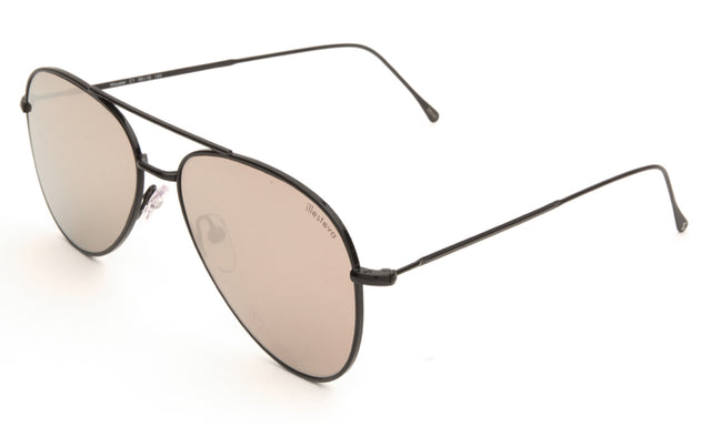 Wooster Sunglasses Side Profile in Black / Rose Flat Mirror