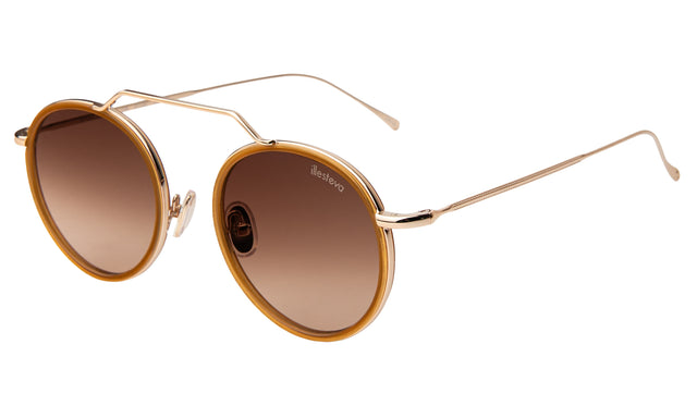 Wynwood Ace Sunglasses Side Profile in Honey/Gold / Brown Flat Gradient