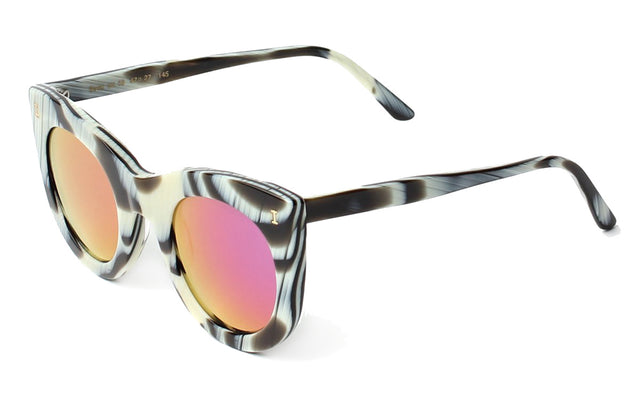  Boca Sunglasses side view in Horn / Pink Mirror