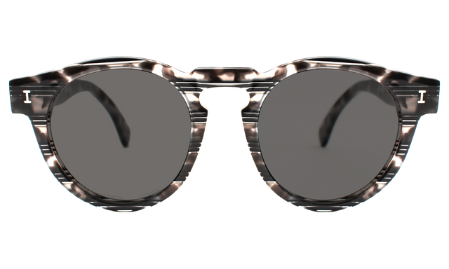 Leonard (Classic Flex Hinge) Sunglasses Side Profile in Spider Stripes / Grey