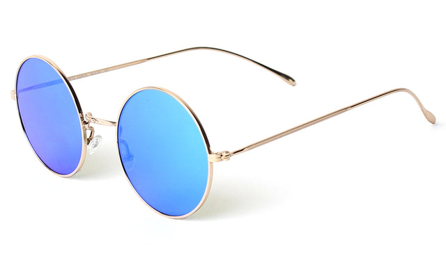 Porto Cervo Sunglasses side view in Gold / Blue Mirror